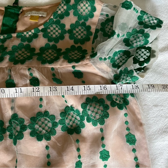 ANTHRO Leifsdottir Sheer Embroidered Floral Blouse with Exposed Zipper - Picture 6 of 8